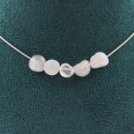 Pierres et Min&eacute;raux. Collier 5 perles Pierre de lune d'Inde Chaine en acier inoxydable Collier femmes, hommes. Taille personnalisab