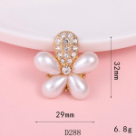 Kūrybingas perlinis gėlės deimantas &bdquo;pasidaryk pats&ldquo; mobiliojo telefono dėklas, papuo&scaron;alų aksesuarai D288 Water Drop Pearl; alloy auksas