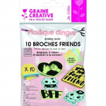 Mini Kit DIY - Meilleur ami - 10 broches - Plastique dingue - Cr&eacute;ation facile - Amusement garanti įvairiaspalvis