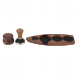 3 vnt. Kavos tamperio laikiklis Rie&scaron;utmedžio mediena Guma Nerūdijantis plienas Laivo formos paskirstymo stovas Kavai For 51/53mm Base 51mm Tamper 51mm Distributor