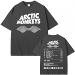 &bdquo;Arctic Monkeys&ldquo; muzikos albumas Grafi&scaron;ki mar&scaron;kinėliai Vyri&scaron;ki moteri&scaron;ki vintažinio gatvės stiliaus mar&scaron;kinėliai 100 % medvilnės atsitiktiniai dideli mar&scaron;kinėliai S