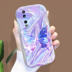 Mielas animacinių filmų ra&scaron;tų kreminės tekstūros korpusas, banguotas kra&scaron;tas, mink&scaron;tas silikoninis dangtelis telefono dėklas, skirtas Huawei Honor Infinix Tecno iPhone Infinix Hot 30 Play NFC balta