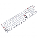 PBT 5 &scaron;onų sublimacijos klavi&scaron;ų dangteliai 110 klavi&scaron;ų klaviatūros dangteliai mechaninėms optinėms klaviatūroms(Anglų English-Japanese white
