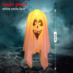 Nauja! Helovino LED lemputė, kabanti baisūs baisūs papuo&scaron;alai vakarėliams, skirti vidaus lauko dekoracijoms Small smile face_white