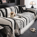 Keturių sezonų universalus namų svetainės sofos užvalkalas, skalbiamas ma&scaron;inoje, sofos pagalvėlė, mink&scaron;tas ir patogus pledas ant sofos 180*500cm balta