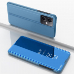 Smart Plating Mirror Flip PU odinis telefono dėklas, skirtas Xiaomi 13T Redmi Note 12 4G 10 K40 K30 Mi 12T Pro 11 Lite POCO X5 Pro Poco X3 NFC Redmi Note 14 5G mėlyna