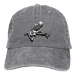 Skeleto gitaristas &Scaron;okinėjantis beisbolo kepuraitė Vyrams Kauboji&scaron;kos skrybėlės Moterims Apsauga nuo saulės Snapback Gitaros Roko Kepuraitės Adjustable balta