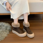 Kailiniai Platforminiai Moteri&scaron;ki Sniego Ankle Boots Suede Plok&scaron;čiapadžiai Pliu&scaron;iniai &Scaron;ilti Medvilniniai Batai 2025 Mados Trend Jaukūs Žygio Žieminiai Fad Atsitiktiniai Botas Mujer 35