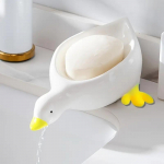 Anties muilo dėžutė Miela animacinė anties formos savaime nusunkianti muilinė atviro dizaino muilo indas, skirtas du&scaron;ui, vonios kambarys tualetui geltona