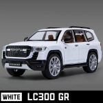 1:24 Toyota Land Cruiser LC300 GR Lydinio Automobilio Modelis Transporto Priemonės Didelės Imitacijos Garsas &Scaron;viesa Diecast Automobilio Kolekcija Žaislai Vaikams Dovana juoda