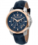Maserati Successo Chronograph Odinė apyrankė Mėlynas ciferblatas Kvarcinis R8871621015 Vyri&scaron;kas laikrodis mėlyna