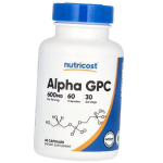 L-alfa-glicerilfosforilcholinas, Alpha GPC 600, Nutricost (72647050) 60caps
