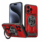 Magsafe Magnetinis 360&deg; Besisukantis Metalinis Automobilinis Laikiklis Žiedas &Scaron;arvuotas Telefono Dėklas iPhone 16 Pro Max 14 11 12 13 15 Pro Max Galinis Dangtelis iPhone 15 Pro Max raudona