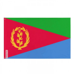 Eritrėjos vėliava &ndash; 128 x 192 cm &ndash; Atsparus poliesteris &ndash; 2 metalinės kilpos &ndash; Naudojimas patalpose / lauke &ndash; Pixelforma gryna