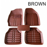 5 vnt Automobilių grindų kilimėliai, atsparūs vandeniui PVC, odiniai universalūs priekiniai ir galiniai kilimėliai, odiniai kilimėliai, tinka vairuotojui ir keleivio sėdynei ruda