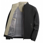 Striukė Vyrams Rudens Pojūtis Senyviems Stovinčia Apykakle Tėčio Kasdienė Striukė Vyrams ant Drabužių 4XL juoda