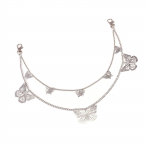 Hiphopo Panko Metalo Grandinėlės Diržas su Sidabriniais Kniedėmis Reguliuojamo Ilgio Grandinėlės Diržas Madingiems Suaugusiesiems C