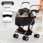 Sulankstomas lengvas augintinio vežimėlis su atskiriamu krep&scaron;iu mažiems ir vidutinio dydžio &scaron;unims ir katėms C10 New Pet Stroller + Tray [Detachable Basket]
