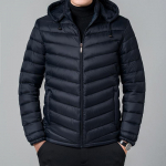 Vyri&scaron;ki pamink&scaron;tinti paltai žieminiai su i&scaron;oriniais drabužiais Vyri&scaron;ka striukė su gobtuvu Kasdienis pamink&scaron;tinimas &scaron;iltas lengvas parkas XXXXXL tamsiai mėlyna spalva