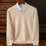 Vyri&scaron;kas 100% Merino vilnos Ka&scaron;myro V formos i&scaron;kirptės megztinis Smart Casual pagrindinis ilgomis rankovėmis trikotažas drabužiai vir&scaron;ūnės rudens žiemos L