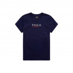 Polo Ralph Lauren logotipas raidžių spaudinys apvali apykaklė trumpos rankovės mar&scaron;kinėliai moteri&scaron;ki vir&scaron;utiniai drabužiai WMPOKNINC020014-410 XS