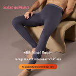 GUJIN Men's Seamless Modal Thermal Base Layer Leggings 2XL