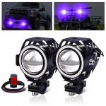 X-STYLE U7 Motociklo rūko žibintas, 4 režimų perjungimas, Kalmaro žiedas/Hi/Lo/Stroboskopas, Projektorius, 12 V, 24 W 4 modes (hi/lo/strobe/squid ring only) mėlyna