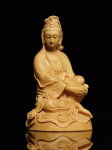 Huangyang medžio drožyba, automobilių papuo&scaron;alai, namų dekoravimo amatai, dovanos, medžio drožiniai, Budos statulos, Guanyin Bodhisattva &scaron;viesiai pilka spalva
