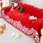 Raudonas &scaron;ventinis sofos rank&scaron;luostis, neslystantis keturių sezonų universalus sofos užvalkalas, apsaugantis nuo kačių įbrėžimų, viskas įskaičiuota. Antklodė Naujųjų metų dekoratyvinis užtiesalas 180*130cm