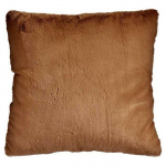 Coussin - Non pr&eacute;cis&eacute; - Marron - Cuir synth&eacute;tique - 60 x 60 cm - Texture douce ruda