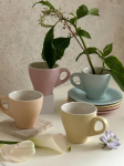 Eleganti&scaron;kas Stalo Chloris Kavos Puodelių Rinkinys 4 Spalvos Naujakurių Namų Kavinės Įkurtuvių Dovana pastel pink