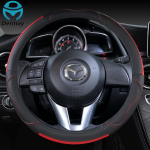 for Mazda 2 Mazda Demio 2002~2022 Genuine Leather Car Steering Wheel Cover Cowhide Sport Auto Accessories