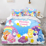 MINISO-Animacinių filmukų Priežiūros me&scaron;kučiai Antklodės užvalkalų rinkinys Kawaii Pagalvių užvalkalų rinkinys Vaikams Skirtas lovos užvalkalų rinkinys Dekoracija Viso dydžio Karalienės dydžio Karaliaus dydžio AU Single(140*210cm)3pcs