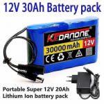Naujas ne&scaron;iojamas Super 12V 30000mAh įkraunamas ličio jonų akumuliatoriaus blokas Talpa DC 12.6V 30Ah Vaizdo stebėjimo kameros monitorius + Įkroviklis