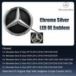 Skirta Mercedes Benz W176 W246 W205 W212 W207 W217 W251 W166 Sidabrinis ir Juodas Emblema Priekinės Grotelės Ap&scaron;viestas Logotipas Žvaigždės Ženklelis