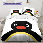 PINGU Ra&scaron;to Patalynė, Antklodės Komplektas Antklodės Užvalkalas Pagalvės Užvalkalas Namų Gimtadienio Dovana (1 * antklodės užvalkalas + 2 * pagalvės užvalkalai, be &scaron;erdies) 135x200cm