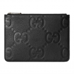 Gucci Dvigubo G Logotipo Užtraukiamas Grūdėtos Odos Sankabos Dydelis Vyri&scaron;kas Sankaba Juoda 821102-AABY0-1000 Basic Set (Bag+Dust Bag)