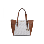 Michael Kors Mk Charlotte Monogram Commuter Užtrauktuku užsegamas pirkinių krep&scaron;ys Moteri&scaron;kas krep&scaron;ys Vanilla 35T0GCFT3B-VANILLA Basic Set (Bag+Dust Bag)