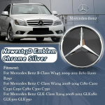 Skirta Mercedes Benz W245 B200 B250 W204 C300 C250 C350 GLK X204 GLK300 GLK350 Blizgus juodas Naujausias 3D žvaigždės emblemos logotipas Juodas kra&scaron;tas