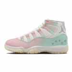 Jordan Air Jordan 11 RETRO Pearl 811 Manufacturing, Peach Mist Cyan Mid top Vintage Basketball Shoes Unisex AR0715-110(Team80-) 35.5