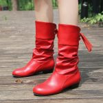 Rudens/žiemos itin dideli studenti&scaron;ki riterių batai žemakulniai apvalūs galvos dirželiai, &scaron;ilti vidutinio dydžio moteri&scaron;ki odiniai batai 35 raudona