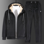 Thermal Hoodies Fleece sportinis kostiumas vėjui atsparus auksinis veliūrinis sportinis kostiumas vyri&scaron;kas sportinio kostiumo komplektas žiemos sportinis kostiumas, sporto salė, sportinė apranga 2XL