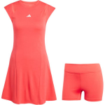 Adidas Teniso Pro Climacool Performance Slim Fit trumpomis rankovėmis drėgmę sugeriantis teniso suknelė su vidinėmis &scaron;ortais moterims pusiau blizgi raudona IN6166 S