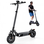 iScooter W9 1000W elektrinis paspirtukas, 48V 14Ah, 45km atstumas, 45km/h, sulankstomas dizainas, 10 ratai miesto kelionėms juoda