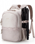 BAGSMART Kuprinė fotoaparatui DSLR SLR fotoaparatams su peties dirželiu Sony Canon Nikon Apsaugota nuo vagystės Kelioninė kuprinė L25.9W16H36CM smėlis