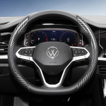 Tinka &bdquo;Volkswagen&ldquo; anglies pluo&scaron;to tekstūros vairo apdangalui su segmentuotu greito atleidimo dizainu, patvarus, skirtas &bdquo;Tiguan&ldquo;, &bdquo;Golf&ldquo;, &bdquo;T-Roc&ldquo;, &bdquo;Polo&ldquo;, &bdquo;Passat&ldquo; gray