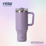 1200ml Tyeso Vakuuminis Puodelis Su Rankena Nerūdijančio Plieno Automobilinis Puodelis &Scaron;iaudelis Termosinis &Scaron;alto Vandens Kelioninis Puodelis Termosas Kar&scaron;to &Scaron;alto Vandens Puodelis 1200ML violetinė