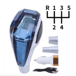 LED kri&scaron;tolinis pavarų perjungimo svirties rankenėlė su spalvota &scaron;viesa, universali rankinei ir automatinei pavarų dėžei, skirta Toyota/Mitsubishi/Lexus/Honda ir kt. MT Top left R-5speed