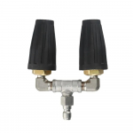 360&deg; Besisukanti Dvigubo Turbo Antgalio Auk&scaron;to Slėgio Plovimo Įrenginio 1/4 Greitoji Jungtis 2.0 Anga Dvigubo Turbo Antgalis 4000 PSI Nerūdijantis Plienas juoda