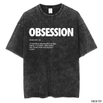 Obsession Movie Hooror Dydelis T-shirt 100% Medvilnė Vintage skalbtas T-shirt vyrams moterims hiphopas gatvės stilius OBS6 XXL black